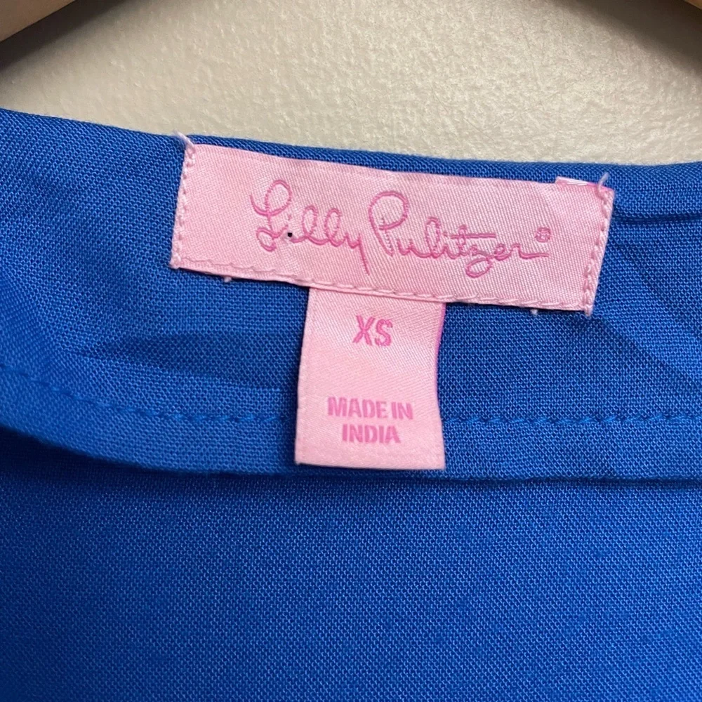 Lilly Pulitzer Braydon Tunic Top Embellished XS Blue - Picture 3 of 12